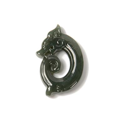 20cts Green Khotan Jade Dragon Pendant, Approx 20x30mm