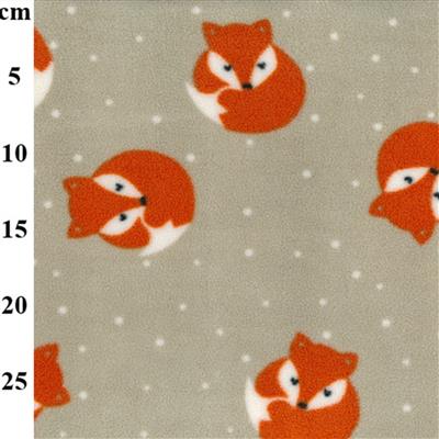 Sleeping Fox Beige Fleece Fabric 0.5m