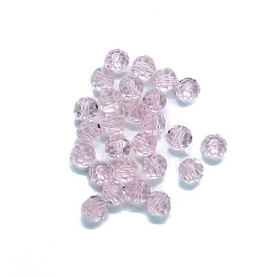 4mm Pink Glass Beads, 25pcs 