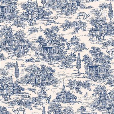 Henry Glass Kim Diehl Sunwashed Romance Farmhouse Blue Extra Wide Backing Fabric 0.5m (274cm)
