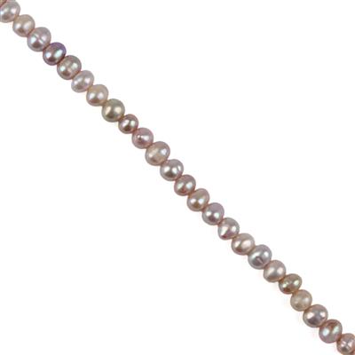 Natural Purple Freshwater Cultured Pearls, Approx 5-6mm, 20cm Strand
