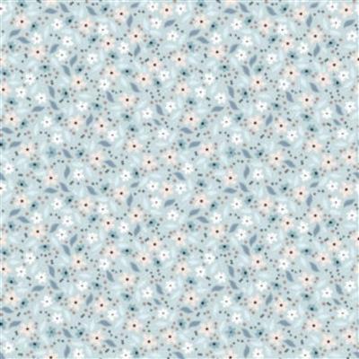 Poppie Cotton House And Home Cicely Blue Fabric 0.5m