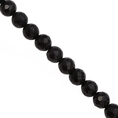 75cts Black Onyx Faceted Round Approx 7 to 8mm,18cm Strand