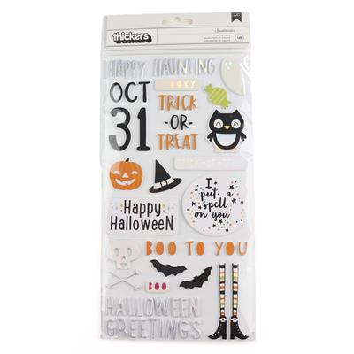Thickers - AC - Happy Halloween - 6 x 12 - Phrase - Holographic Foil on Foam (47 Piece)