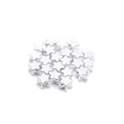Silver Plated Base Metal Star Spacer Beads, Approx. 4mm (20pk)