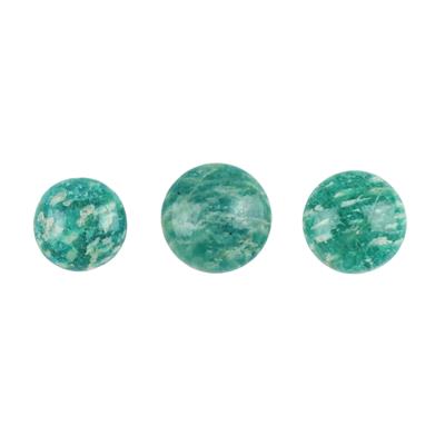 19cts  Amazonite Cabochon Round Approx 12 to 14mm Loose Gemstones, (Pack of 3)