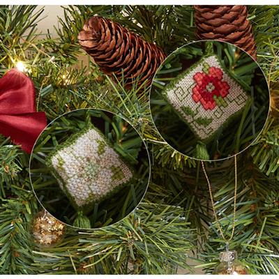 Cross Stitch Guild Christmas Trimmings Duo Flower and Rose Kits