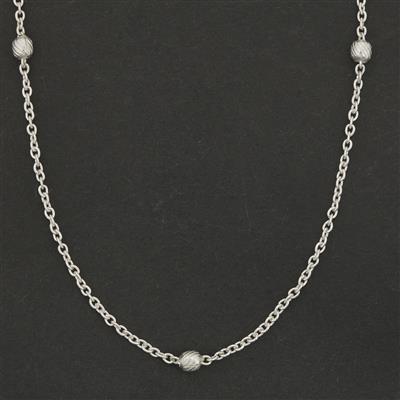 925 Sterling Silver Disco Ball Necklace Approx 3mm, 18inch 