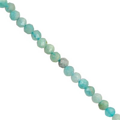 8cts Amazonite Faceted Round Approx 2 to 3mm 30cm Strand