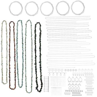800cts of 5 Gemstone Small Nugget Strands Approx 84cm & 925 Silver Plated Base Metal Bumper Findings Pack (236pcs)