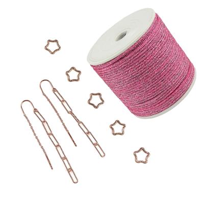 Star Shaped Jump Rings - Rose Gold Plated Sterling Silver Diamond Cut Star Shaped Jump Rings ,Rose Gold Plated 925 Sterling Silver Earring Wire & Cord