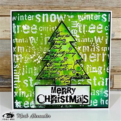 Visible Image Grunge Christmas Words Stamp Set