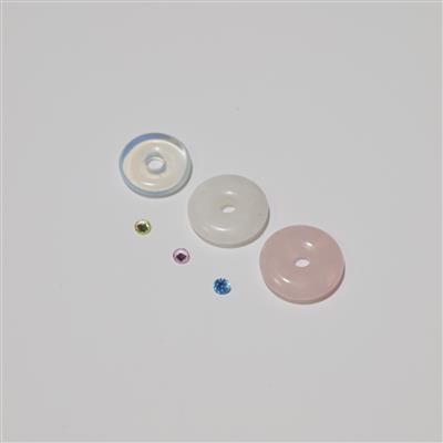 Kit2: Gemstone Doughnuts Bezel Set with Faceted Gemstones