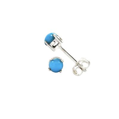 Sleeping Beauty Turquoise Sterling Silver Stud Earrings