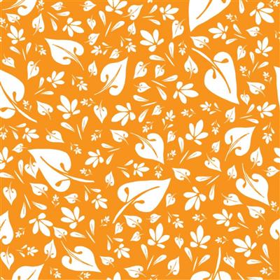 Sanntangle Tangly Leaves Orange Fabric 0.5m