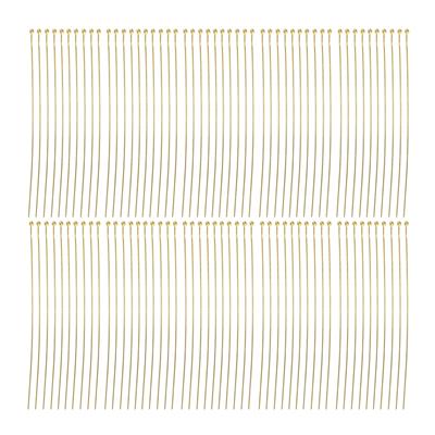 Gold Plated 925 Sterling Silver Featherweight Head Pins - 40mm with 1mm Ball - (100pcs/pk)