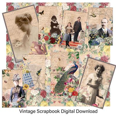 Janie's Originals - Digital Download - The Vintage Scrapbook Print Pack