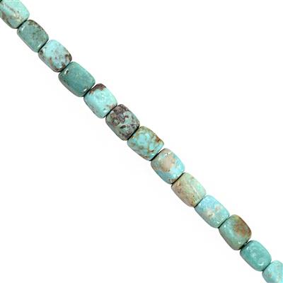 34cts Turquoise Smooth Cube Approx 5.5x3 to 6x4.5mm, 20cm Strand
