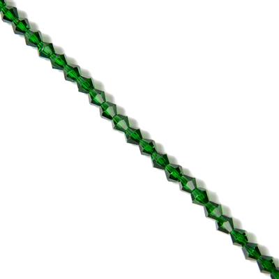 Emerald Glass Faceted Bicone Beads Approx, Approx 6mm, 38cm Strand 