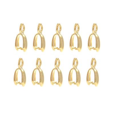 Gold Plated 925 Sterling Silver Bail, Approx 9.5x4mm - 10pcs 