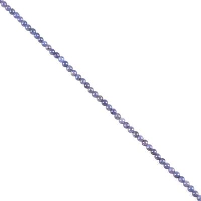100cts Tanzanite Plain Rounds Approx  5-6mm, 38cm Strand 