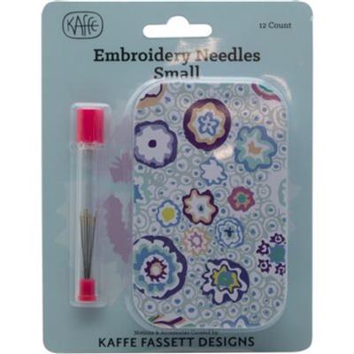 Kaffe Fassett Embroidery Needles (Small Sizes) Tin of 12 Needles, Assorted Sizes 8, 9, 10.