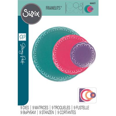 Sizzix Framelits Die Set Fanciful Framelits - Alena Arched Circles by Stacey Park - 9 Dies