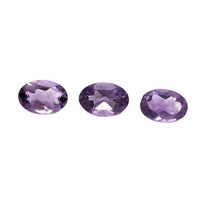 0.9cts Zambian Amethyst 6x4mm Oval Pack of 3 (N)