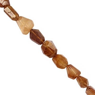 85cts Cognac Zircon faceted Tumble Approx 5x4 to 11x10mm, 17cm Strand