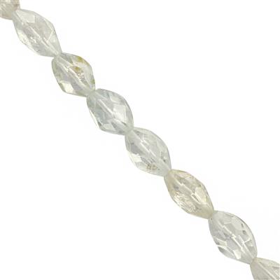 45cts White Topaz Faceted Rice Beads Approx 6x4 to 10x5mm 20cm Strand
