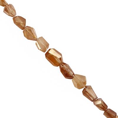 50cts Champagne Zircon Faceted Tumble Approx 6.5x6 To 10x7mm, 11cm Strand