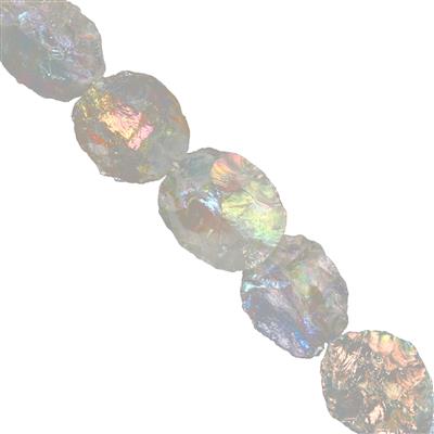 240cts Coated Clear Quartz Hammering Oval Approx 20x17 to 24x20mm, 20cm Strand