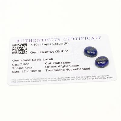 7.8cts Sar-i-Sang Lapis Lazuli 12x10mm Oval  (N)