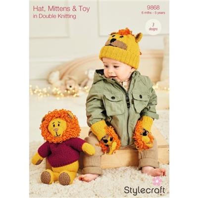 Hat, Mittens & Toy Instructions - Lion 6 months to 5 Years
