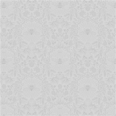 Lewis & Irene Tiny Tonals Collection Queen Bee Grey On Grey Fabric 0.5m