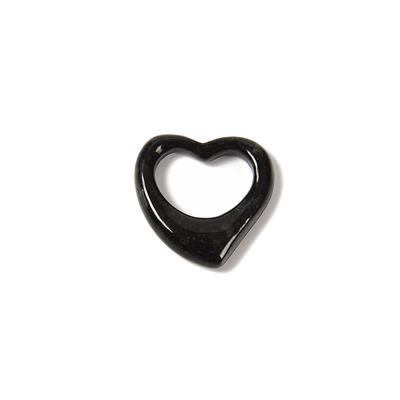 5cts Type A Black Jade Heart Approx 20mm