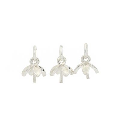 925 Sterling Silver Bail with Flower Bead Cap and Peg Approx 10x8mm (pack of 3pcs)