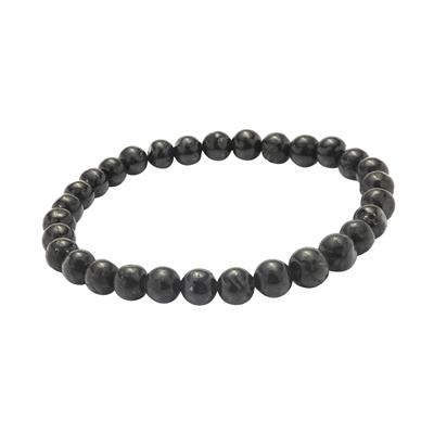 60cts Black Tourmaline Smooth Rounds Approx 6 to 7mm - Stretchable Bracelet 