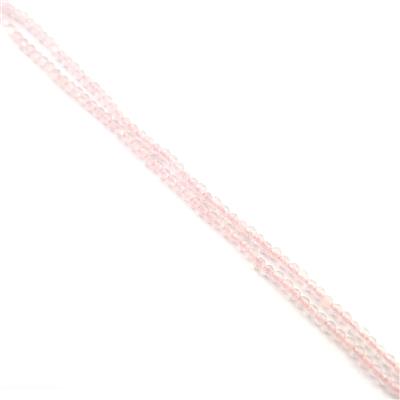 Liam's Mischievous Deal! 2x 8cts Rose Quartz Faceted Round Approx 1 to 2 mm, 31cm Strands
