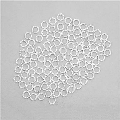Silver Plated Copper Twisted Open Jump Ring Approx OD 5mm, ID 3mm (100Pcs)