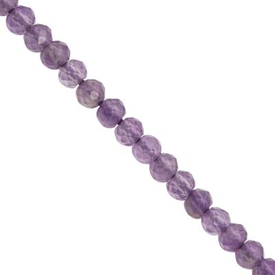 15cts Natural Amethyst Faceted Rounds Approx 3mm, 30cm Strand