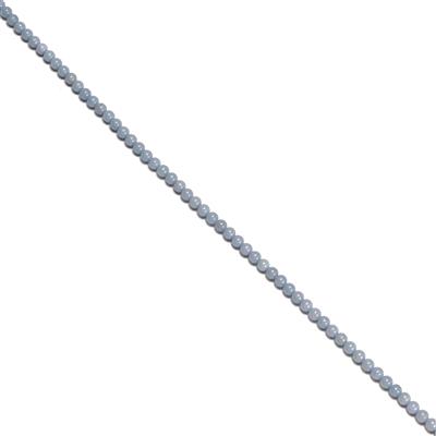 110cts Blue Angelite Plain Rounds, Approx 6mm, 38cm Strand