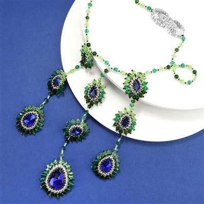 Green & Blue Tone Peacock Necklace Project With Instructions By Mark Smith