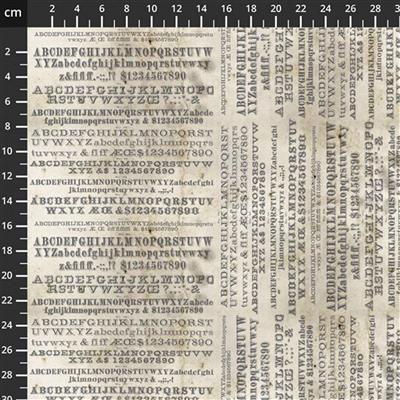 Tim Holtz Monochrome Collection Typography Fabric 0.5m