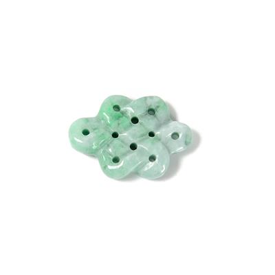 18cts Type A Floating Flower Jadeite Endless Knot Pendant, Approx 18x25mm by Suzie Menham