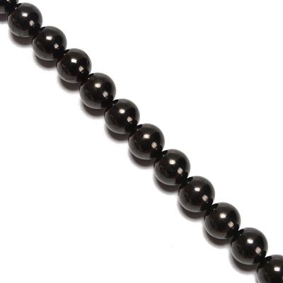  Jet Plain Rounds Approx 12mm, 38cm Strand