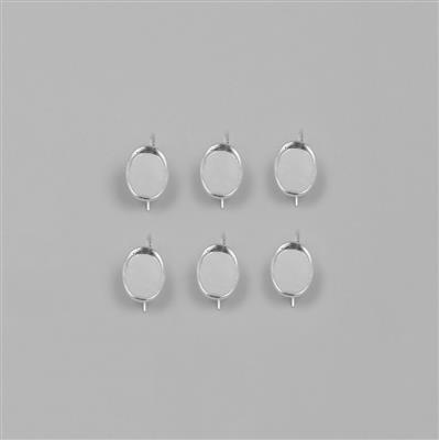 Silver Plated Brass Bezel Earrings Ovals - 10x14mm (3 pairs/pk)