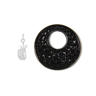Saturday Special! 20cts Type A Black Jadeite Carving with Pinch Bail

