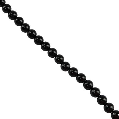 165cts Black Agate Plain Rounds Approx 8mm, 38cm Strand