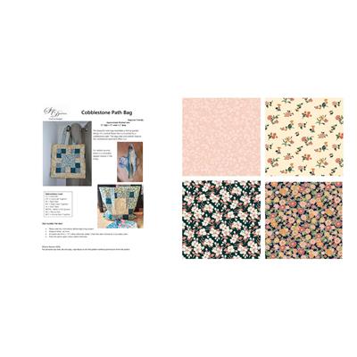 Suzie Duncan's Liberty Pink Cobblestone Bag Kit: Instructions & FQ's (4pcs) 
